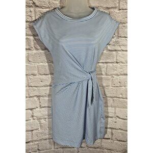 Vineyard Vines Striped Blue White Side Tie Dress XXS Stretchy Outdoor Adventure
